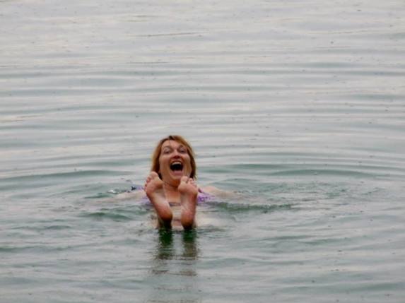 in Kochelsee in the rain