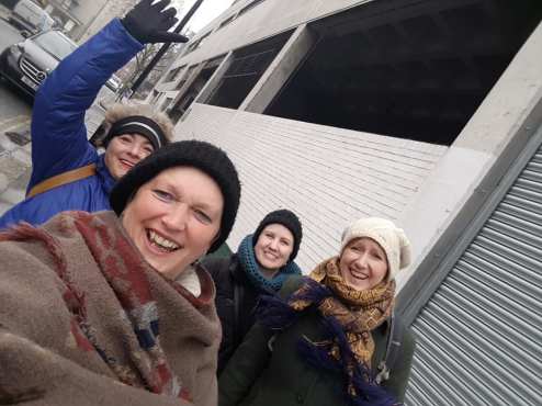 Off we set in the cold London rain!